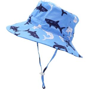 Sarfel Baby Sun Hat Toddler Summer Hats UPF 50+ Baby Bucket Hat Kids Beach Hats for Baby Boys (Blue, XL)