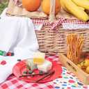 POSATE Plastic Plates Disposable 60 PCS, Heavy Duty 30 Dinner Plates 10.25" and 30 Dessert Plates 7.5" for Party, Red