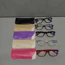 Reading Glasses Blue Light Blocking, Computer Glasses for Women Men, Fashion Square Eyeglasses 5 Pairs, +3.75