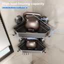 Mustorn Suction Cup Shower Caddy Corner, 2 Pack Suction Corner Shower Shelves No Drilling, Rustproof Shower Organizer Suction Cup with Towel Holder & Hooks Removable Bathroom Storage Rack(Gray)