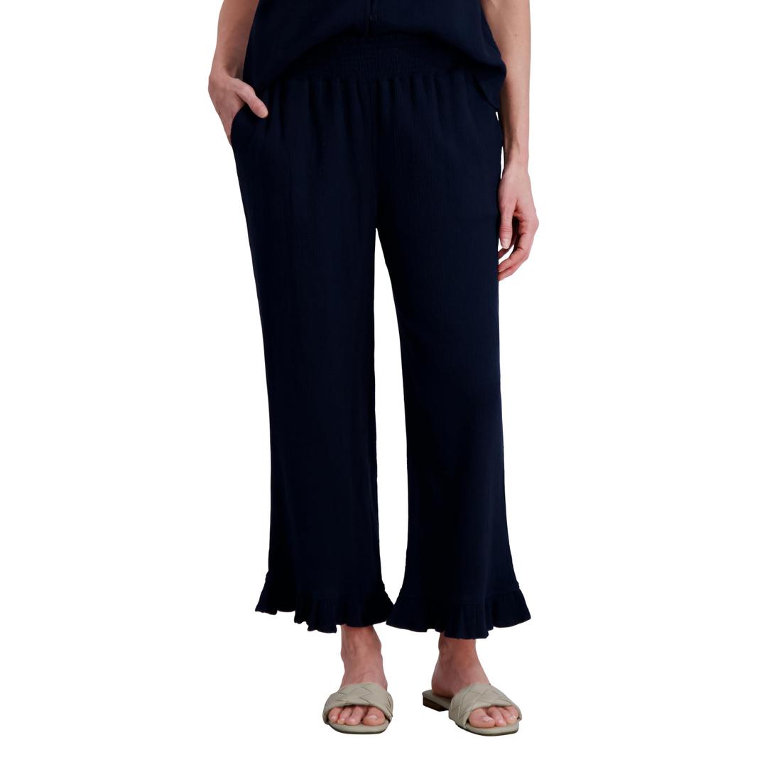 Stella Parker Women's Summer Pants Casual, Travel, Everyday Wear, Beach Pants, Navy, X-Large