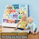 SpaceAid 4-Tier Scalloped Bookshelf, Montessori Bookcase for Toddlers, Wooden Book Shelf Organizer Display Furniture for Kids Rooms, Playroom, Nursery and Classroom, 29.6 Wide, White