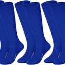 Haysandy 3 Pairs Baseball Socks Bulk Softball Sock Youth High Long Tube Soccer Football Team Boys Girls Adults Sport Sock (Medium, Blue)