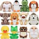 12PCS Safari Stuffed Animals - Jungle Stuffed Animals Toys Set Tiger Elephant Lion Squirrel Hedgehog Rabbit Forest Animals Gifts for Birthday Zoo Animal Party