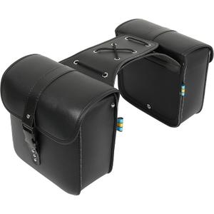 Motoforti Pair Motorcycle Saddlebag Side Tool Bags Cycling Luggage Bag Waterproof Quick Release Buckles (Black)