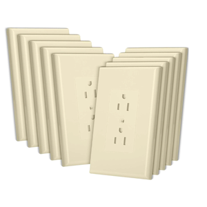 Bates- Duplex Wall Plate, 10 Pack, Black, Electrical Outlet Cover Plates