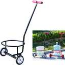 Multifunctional Effortless Utility Cart | Water Bucket Hauler, Trash & Propane Tank Mover | Essential for Elderly Home Use, Camping, Outdoors, Garden & Workshop | Heavy Duty Easy Pulling (Black 1)