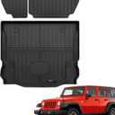 All Weather TPE Cargo Liner and Backrest Mats for 2007-2018 Jeep Wrangler JK 4 Door Accessories (for 2007-2018 Wrangler JK 4 Door Cargo Liner+Backrest Mats)