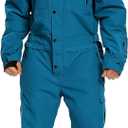 Mens One Piece Ski Suit Snowsuits Colorful Snowboard Jumpsuits Waterproof Hooded Warm Jackets Outdoor Winter (Medium, Blue)