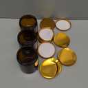 Zhehao 24 Pcs Glass Candle Jars with Lids Bulk, Round Empty Candle Container Tins, Dishwasher Safe and Leakproof DIY Crafts(Amber,Gold,7 oz)