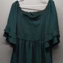 SCOMCHIC Womens Plus Size Maxi Dresses Smocked Square Neck Short Sleeve Wedding Guest Formal Flowy A-Line Long Dress (Emerald Green)