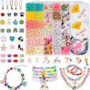 2 x Accevo Charm Bracelet Making Kit for Girls Unicorn Bead Jewelry Set | Colorful unicorn beads and charms for bracelets, necklaces, gifts, and craft play.