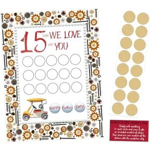 4 Pack JoyJive Father's Day 15 Things We Love About You Scratch Off Cards, Father's Day Advent Calendar Personalized Gift for Him, Husband, Brother, Son, Grandad, 