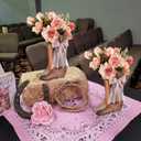 Amyhill Western Cowgirl Boots Flower Boxes Centerpiece Boot Shape Wood Boxes Decor Western Theme Party Cowgirl Favors Tabletop for Cowboy Birthday Party Baby Shower Wedding Supplies (Pink,6 Pcs)