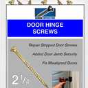 2 x Polished Brass Finish Wood Screws 9 X 2-1/4 Inch – Extra Long Steel Door Hinge Screws - Door Security Screws - 24 Pack