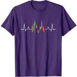 Heartbeat Stock Chart Candle Chart Candles Stock Frequency T-Shirt Small