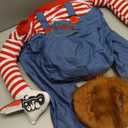 Dog Halloween Costume,Funny Chucky Dog Costume with Pet Wig,Cosplay Scary Outfit with Knife Clothes for Dogs (Small)