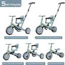 newyoo Toddler Tricycle with Push Handle for 1-3 Year Old, Toddler Bike, Birthday Gifts and Toys for Boys and Girls, 5 in 1 Kids Trike, Convert to Baby Balance Bike, Green, TR007