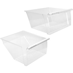 [2 PACK]UPGRADED 2188656 (Upper) Refrigerator Crisper Bin & 2188664 (Lower) Fridge Crisper Drawer Replacement Compatible with Kenmore Whirlpool Refrigerator Drawers Parts with Humidity Control