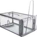 Gingbau Rat Chipmunk Trap Humane Live Mouse Vole Cage Trap (Silver)