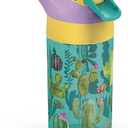 Zak Designs 16oz Riverside Desert Life Kids Water Bottle with Straw and Built in Carrying Loop Made of Durable Plastic, Leak-Proof Design for Travel, 2PK Set