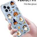 Spooky Halloween Case for iPhone 13 Pro, Slim Clear Cover with Cute Pumpkin & Ghost, Soft Touch Shockproof Bumper, 6.1" Protective Case