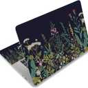 Laptop Skin Sticker,13.3 14 15 15.4 15.6 inch Laptop Skins,Universal Vinyl Decal,Dustproof Scratch Resistant Reusable Cover Protector with Free 2 Wrist Pads (Flower in Black Background)