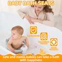 Baby Bath Seat for Babies 6 Months & up, Non-Slip Toddler Bath Seats for Babies Sitting Up, Safe Infant & Newborn Bathtub Chair with 4 Suction Cups & Soft Cushion for Shower,Gray