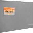 Lightomorrow Large Bulletin Board - 48 x 36 Inches, Decorative Felt Pin Board for Wall - 4' x 3' Foldable Photo Display Board with Self-Adhesive Tape, Includes 20 Push Pins - Gray, 4836 inches