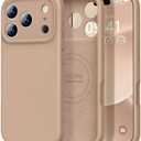 Vooii Magnetic for iPhone 17 Pro Max Case, Compatible with Magsafe (Premium Liquid Silicone) (Integrated Camera Control Button) Full Body Protective Anti-Scratch Microfiber Lining 6.9", Light Brown