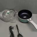 Dezin Hot Pot Electric with Steamer Upgraded, Non-Stick Saut Pan, Rapid Noodles Electric Pot, 1.5L Mini Pot for Steak, Egg, Fried Rice, Ramen, Oatmeal, Soup with Power Adjustment (Green 2)