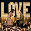 Yunsailing 3 ft Love Marquee Letters, Large LED Light up Love Sign with Pre-cut Frame, Giant Marquee Numbers for Wedding Decor, Engagement, Proposal, Birthday, Bridal Shower Party Decorations | Pre-cut Frame, Marquee Giant Number Sign, Warm LED Lights Ambiance, Wedding, Engagement, Proposal, Bridal Shower Party Decor