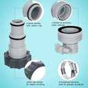 Pool Hose Adapter Type A & B for 1.25 and 1.5 Inch Hoses, Pool Hose Conversion Kit with 2 Clamps and 2 Washers, Compatible with Select Intex Threaded Filter Pumps for Above Ground Pools