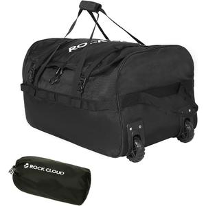 Rock Cloud Foldable Wheeled Duffel Bag with Widened Wheels 85L Rolling Duffle Bag Packable 26 inch for Travel Camping Sports
