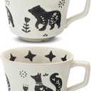 Ceramic Coffee Mug, 12 oz Novelty Unique Teacup with Handle, Stoneware Cup for Tea Mocha Latte Cappuccino Espresso (Set of 2, Fox and Bear)