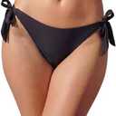 Whalelle Bikini Bottoms for Women Tie Side Bathing Suit Bottom Swimsuit Bottom with Medium Coverage, S