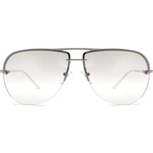 NYS Collection Aviator Sunglasses for Women & Men Medium Fit Thin Metal Frame Gradient Mirror Lenses with 100% UV Protection (Clear)