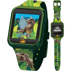 Jurassic World Kids Smart Watch - 10 Watch Faces, 3 Wallpapers, Interactive Games, Alarm, Camera, Voice Recorder, Calculator, Pedometer, Fits 5.5"-8.0" Wrists