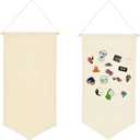 2pcs Cotton Canvas Wall-Mounted Brooch,Wall Hanging Jewelry Display Storage Set for Pin and Brooch Collections (B)