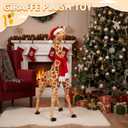 Meooeck 55 Inch Giant Giraffe Stuffed Animal, Large Plush Toy for Kids Lifelike Standing Toys Stuffed Tall Giraffe for Birthday, Home Nursery Decor