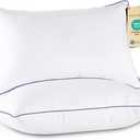 JOLLYVOGUE Pillows King Size Set of 2, Washable Supportive Bed Pillows with Super Soft Down Alternative Fill, Luxury Fluffy Hotel Quality for Side, Back, and Stomach Sleepers