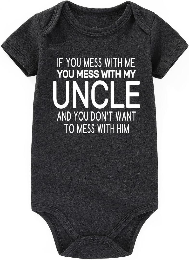 i love my uncle baby clothes newborn Outfits uncles announcement Girl Boy Funny Bodysuits (9-12 Months)