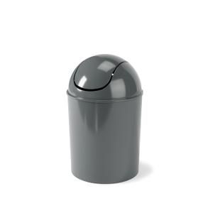 Umbra 1.25 Gallon Mini Waste Can with Removable Swing-Top Lid - Small Garbage Bin for Kitchen, Bathroom, Bedroom, Office - Compact Trash Can Fit Under Tables & Counters - Dark Grey