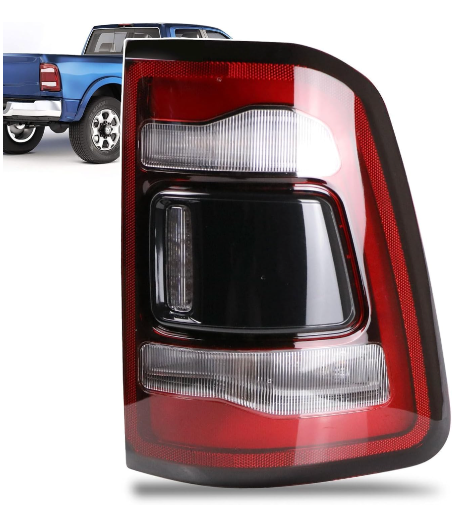Lathsy LED Tail Lights Black Cover w/o Blind Spot Detection Compatible With 2019-2023 Dodge Ram 2500 Right Passenger Side Replace:68361718AD