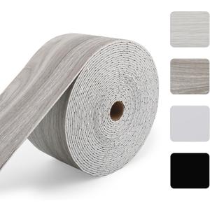 196.8" x 3.9" Molding Trim Self Adhesive Mirror Frame Peel and Stick, Waterproof Border Wall Decor, Wall Baseboard Moulding Trim for Bedroom Living Room Kitchen Bathroom DIY Decoration (Gray Wood)