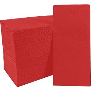 100 Pack Linen-Feel Red Napkins Disposable Guest Paper Valentines Red Hand Towels for Bathroom Soft Absorbent Dinner Paper Napkins Everyday Kitchen Cocktail Party Wedding