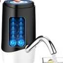 Water Dispenser Pump, USB Charging Automatic Drinking Water Pump for Mini Water Jug Dispenser Portable, Ideal for Home Kitchen Living Room Office Camping (Black-white)