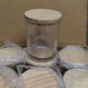SHOWIN Thick Candle Jars for Making Candles 12 Pcs, 7 OZ Empty Jars with Wood Lids for Candle Making, Sample Container, Clear