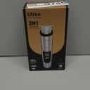 Ufree 3-in-1 Beard Trimmer Kit, Men's Electric Shaver Razor for Mustache Body Nose Facial Hair, Professional Hair Trimmer, Rechargeable Clippers, Waterproof Beard Grooming, Birthday Gifts for Men (Black)