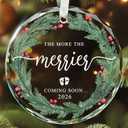 Pregnancy Announcement Ornament for Husband, Family, Grandparents, Grandma - Gifts for Expecting Parents - Baby Pregnancy Announcement Ornaments, Baby Reveal Ideas - Glass Ornament